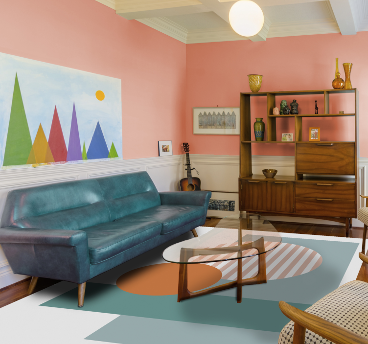 Solfylte geometriske sirkler vinyl teppe moderne - Tenstickers