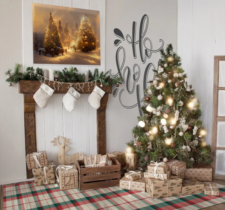 Juletartan geometriske vinyl teppe - Tenstickers