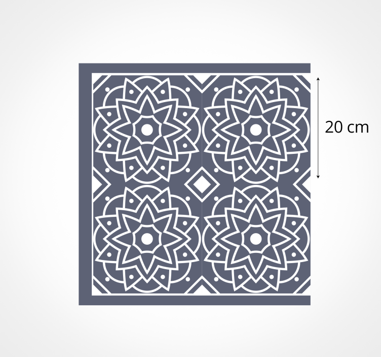 Blå og etniske mønstre mosaikkfliser - Tenstickers