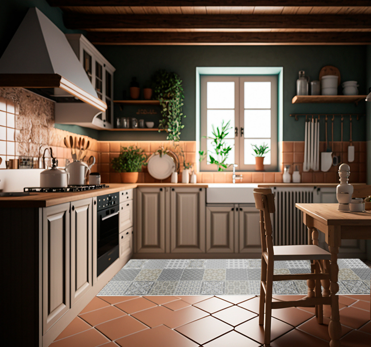 Marokkansk stil fliser effekt fliser vinyl teppe - Tenstickers