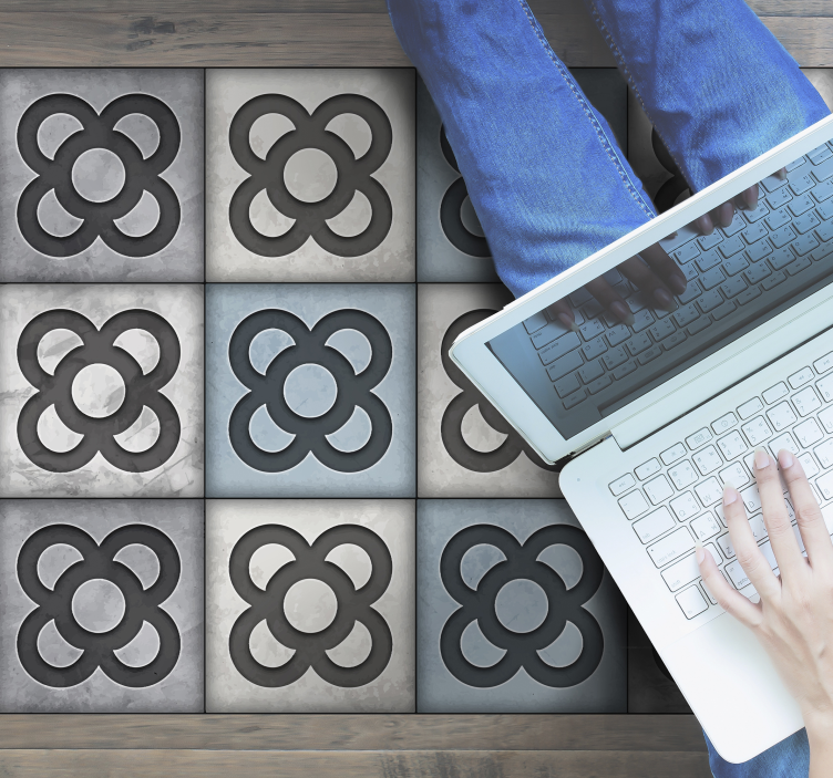 Barcelona street fliser stil moderne vinyl teppe - Tenstickers