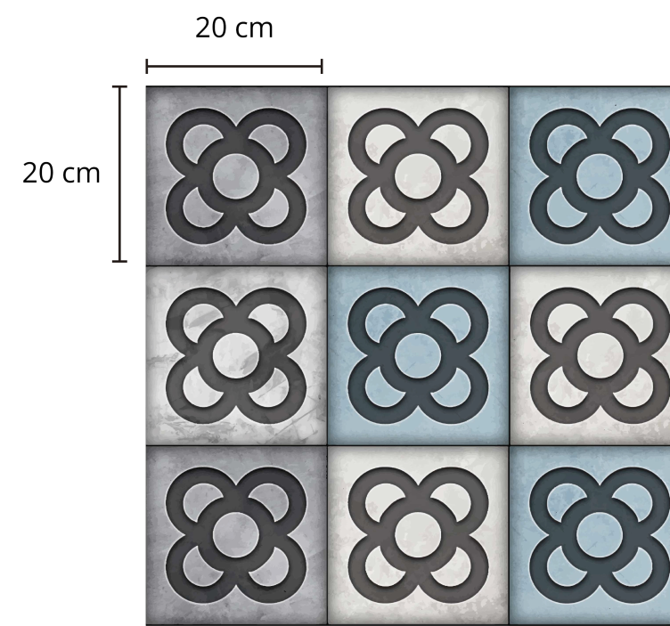 Barcelona street fliser stil moderne vinyl teppe - Tenstickers