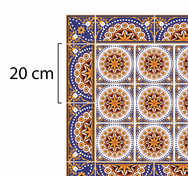 Mandala mosaikk mønster vinyl teppe hydraulisk - Tenstickers