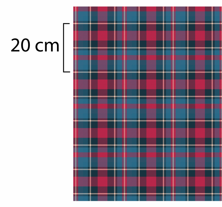 Blå og rød tartan vintage vinyl teppe - Tenstickers