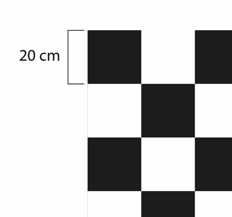 Sjakkbrett svart og hvitt fliseteppe - Tenstickers