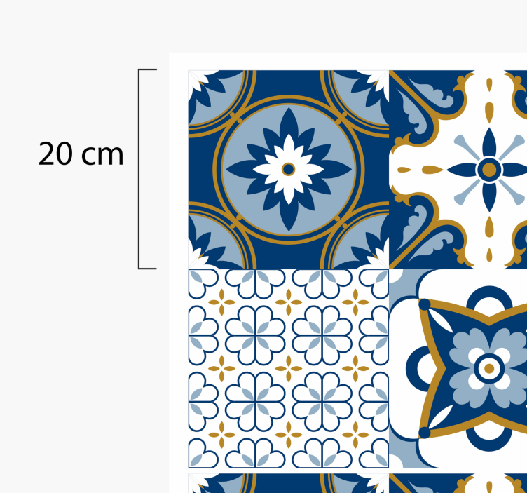 Azulejo mønster vinyl teppe hydraulisk - Tenstickers