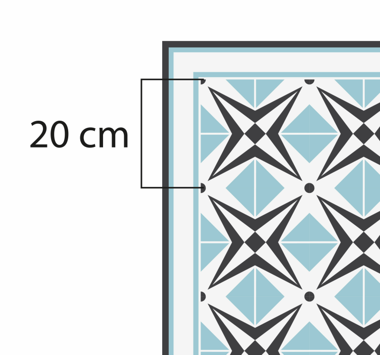 Lyseblå og grå kryss vinyl teppe hydraulisk - Tenstickers
