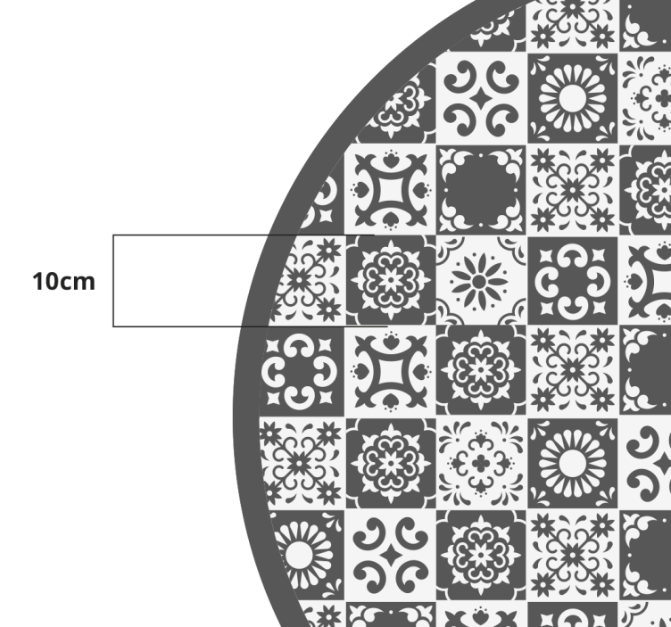 Grå og hvite fliser vinyl soverom teppe - Tenstickers