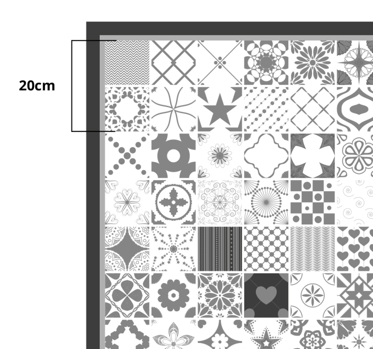 trujillo grå fliser bad vinyl teppe - Tenstickers