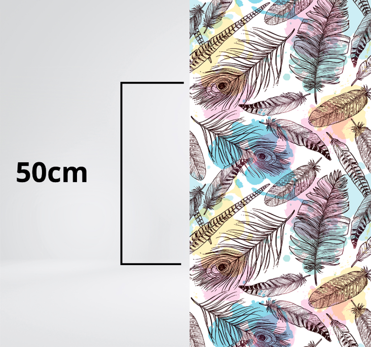 Fjærmotiv vinyl teppe blomster og planter - Tenstickers