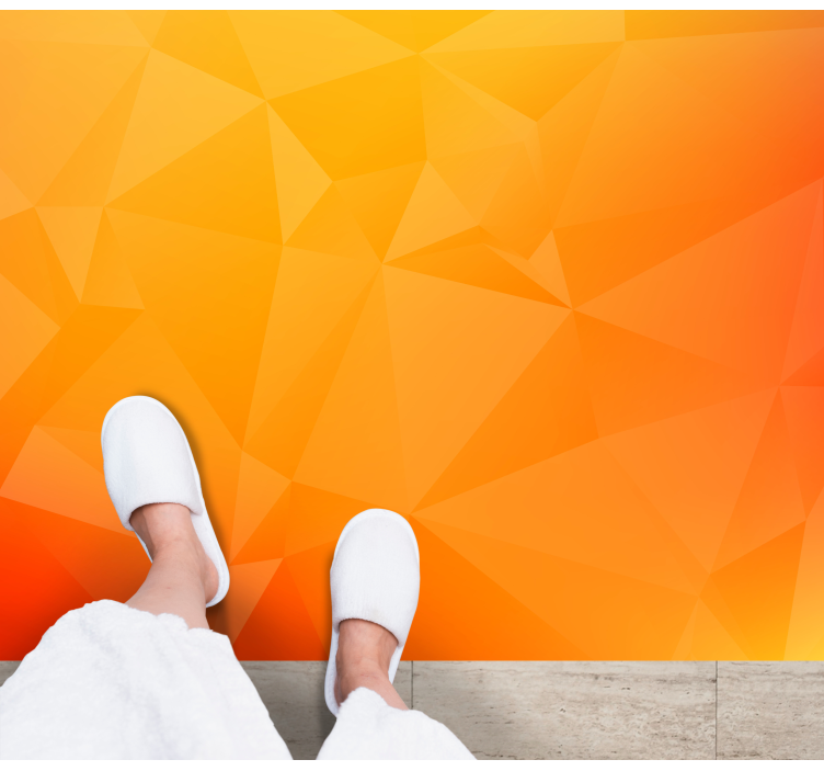 Abstrakte oransje geometriske former vinyl teppe moderne - Tenstickers