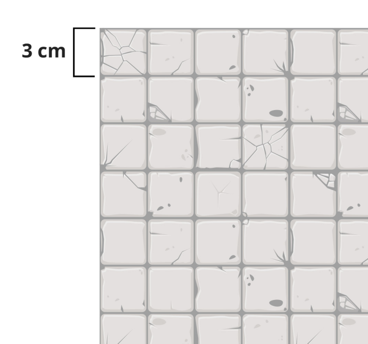 Lysegrå gamle fliser vinyl teppe hydraulisk - Tenstickers