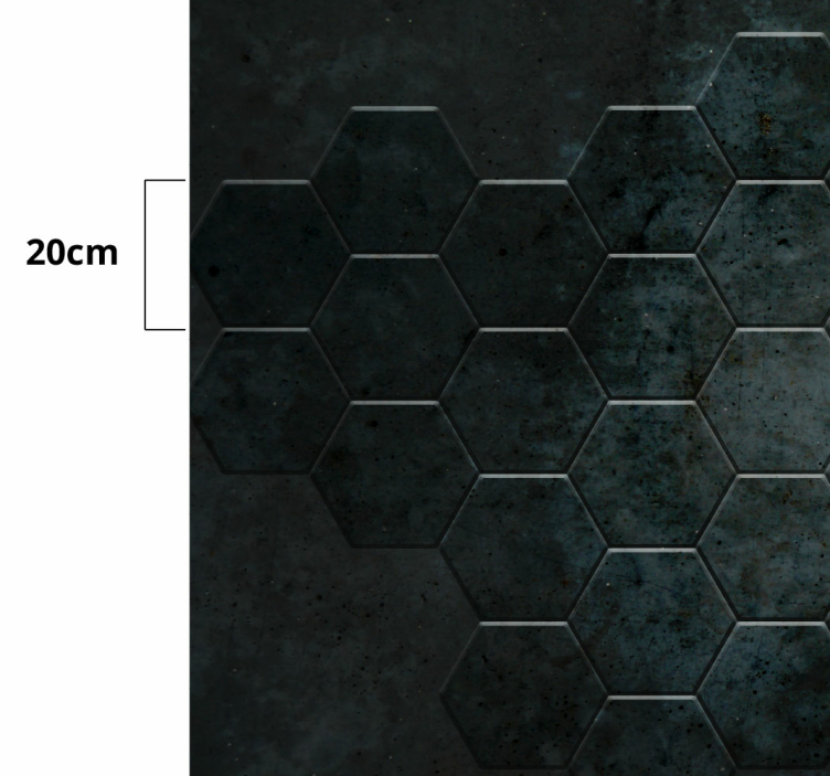 Sekskanter betong tekstur stein vinyl teppe - Tenstickers