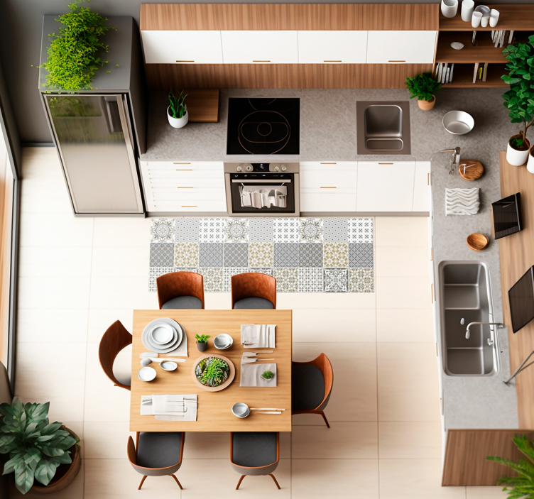 Marokkansk stil fliser effekt fliser vinyl teppe - Tenstickers