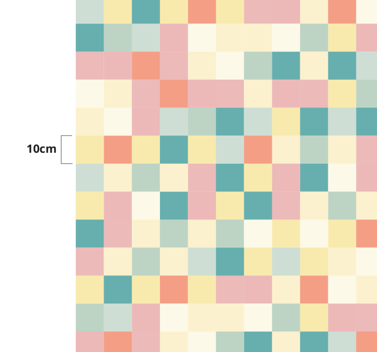 Fargerike firkanter vinyl teppe for tenåringer - Tenstickers