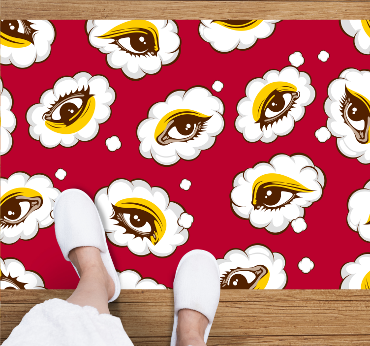 70-talls geometriske vinyl teppe for øynene - Tenstickers