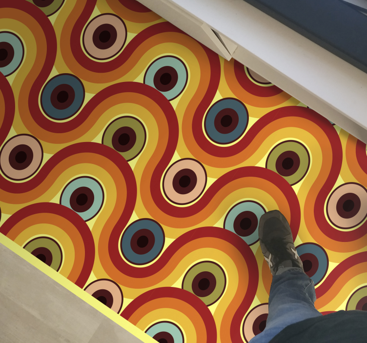70-tallet sirkler geometriske vinyl teppe - Tenstickers