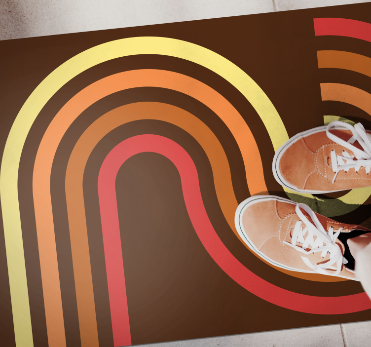 70-talls pop vintage rektangler vintage vinyl teppe - Tenstickers