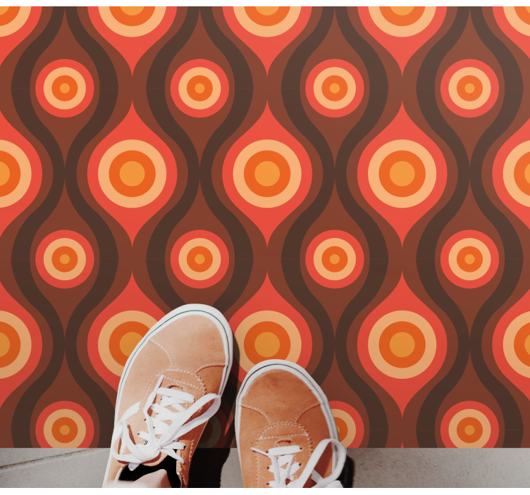 70-talls mykt mønster vintage vinyl teppe - Tenstickers