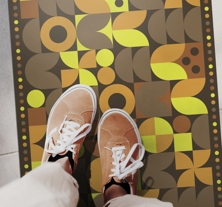 Abstrakt 70-tallet vintage teppe - Tenstickers