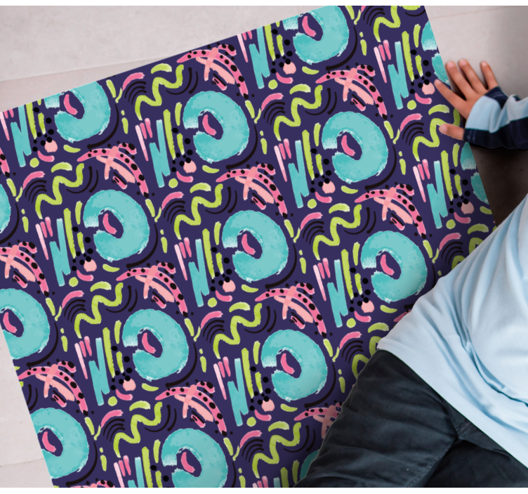 Abstrakt, akvarell, flekker, mønster Vinyl teppe firkant - Tenstickers