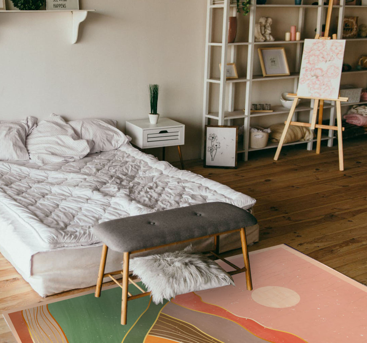 Abstrakt fjellandskap vinyl teppe moderne - Tenstickers