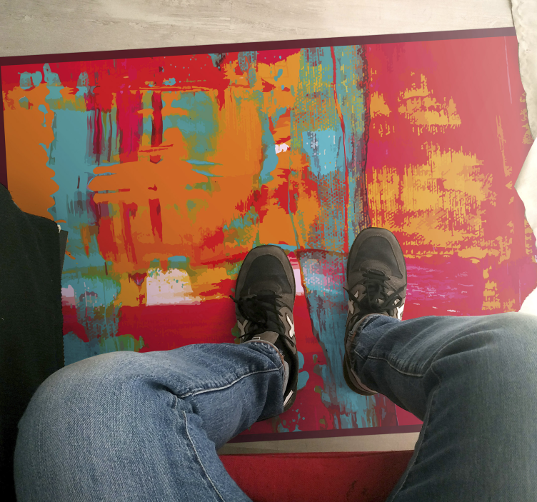 Abstrakt flerfarget område vinyl teppe moderne teppe - Tenstickers