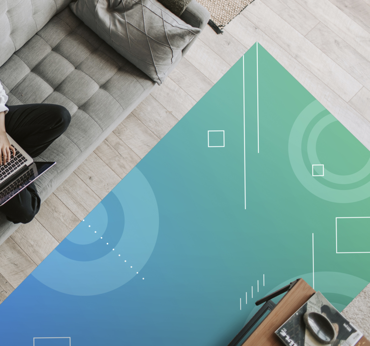 Abstrakt geometrisk gradient vinyl teppe geometrisk - Tenstickers