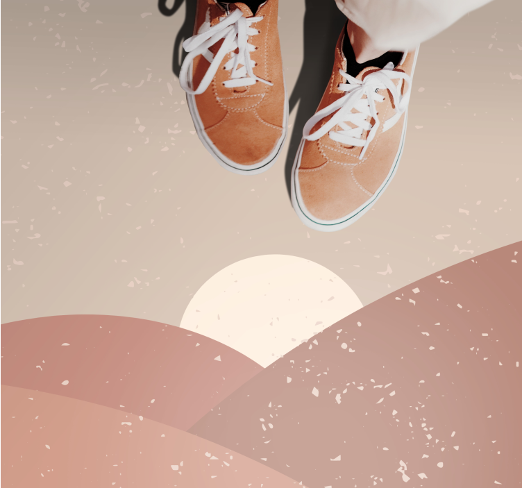 Abstrakt landskap vinyl teppe minimalistisk - Tenstickers