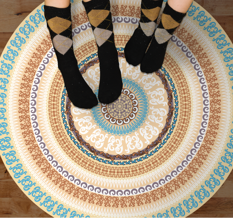 Abstrakt nordisk flerfarget mønster vinyl teppe nordisk - Tenstickers