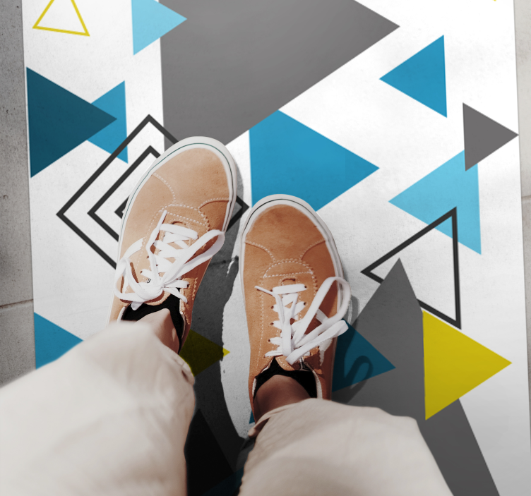 Abstrakt trekantmønster vinyl teppe geometrisk - Tenstickers