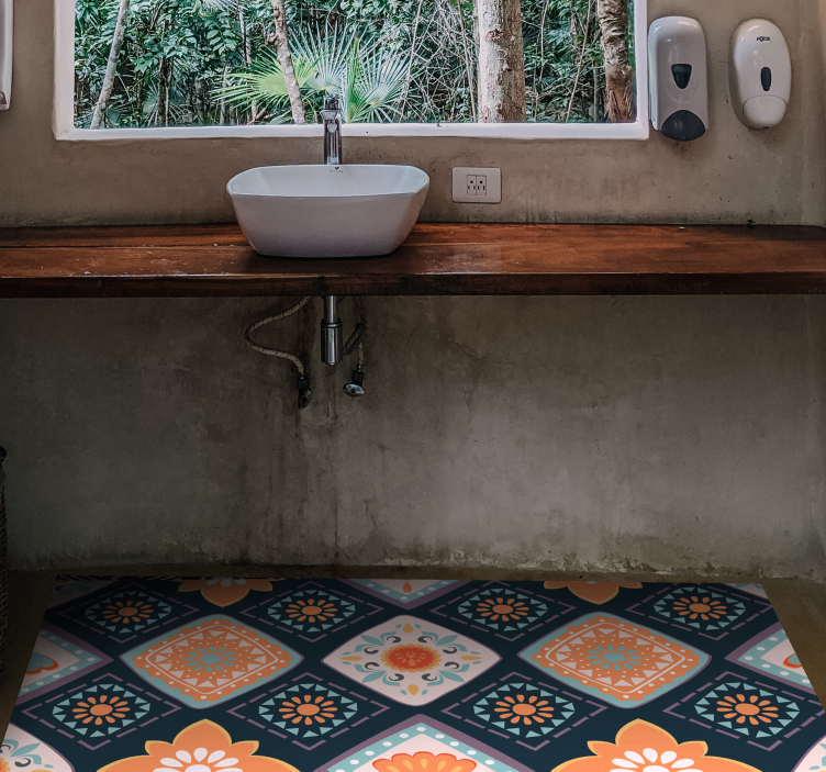 Abstrakte mini fliser vinyl teppe - Tenstickers