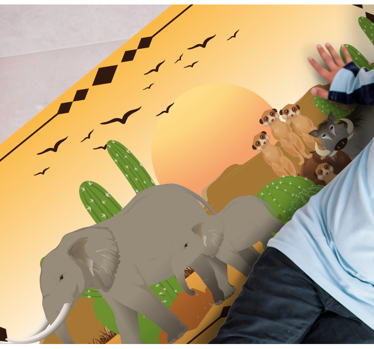 Afrikanske dyr i naturen vinyl teppe dyr - Tenstickers