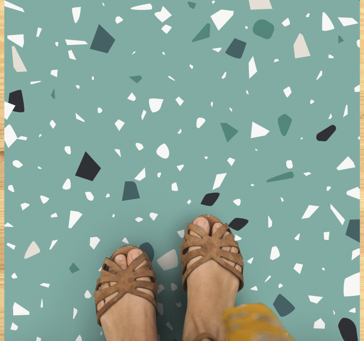 Akvamarin terrazzo vinyl teppe - Tenstickers