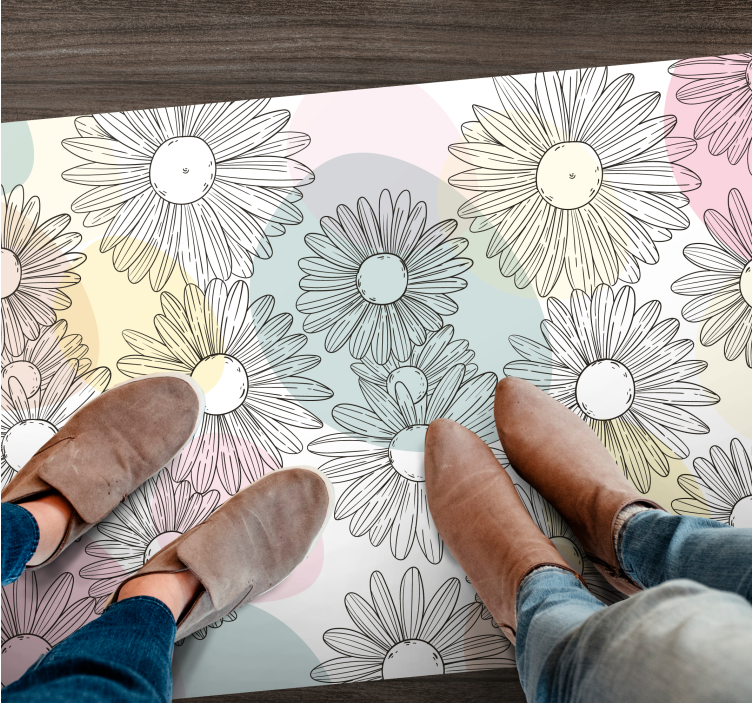 Akvarell tusenfryddesign vinyl teppe blomster og planter - Tenstickers