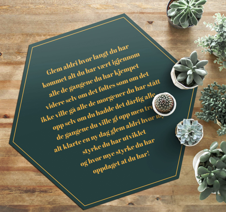 Aldri glem motivasjon sitat vinyl teppe - Tenstickers