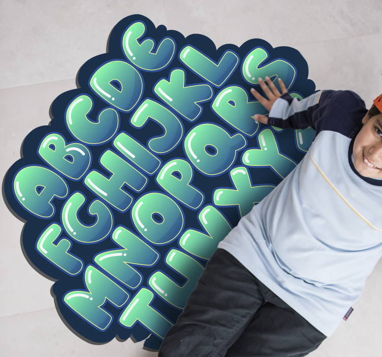 Fabelaktig alfabet bobler vinylteppe - Tenstickers