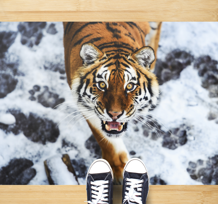 Animal hard tiger animal vinyl teppe - Tenstickers