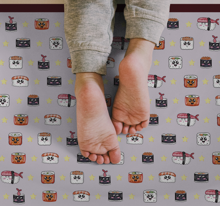 Anime sushi mønster barn vinylteppe - Tenstickers