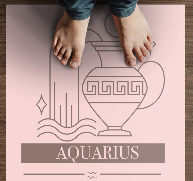 Aquarius rosa kort stjernetegn design vinyl teppe stue - Tenstickers