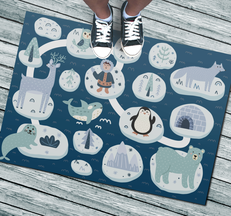 Arktisk eventyr vinyl teppe spedbarn - Tenstickers