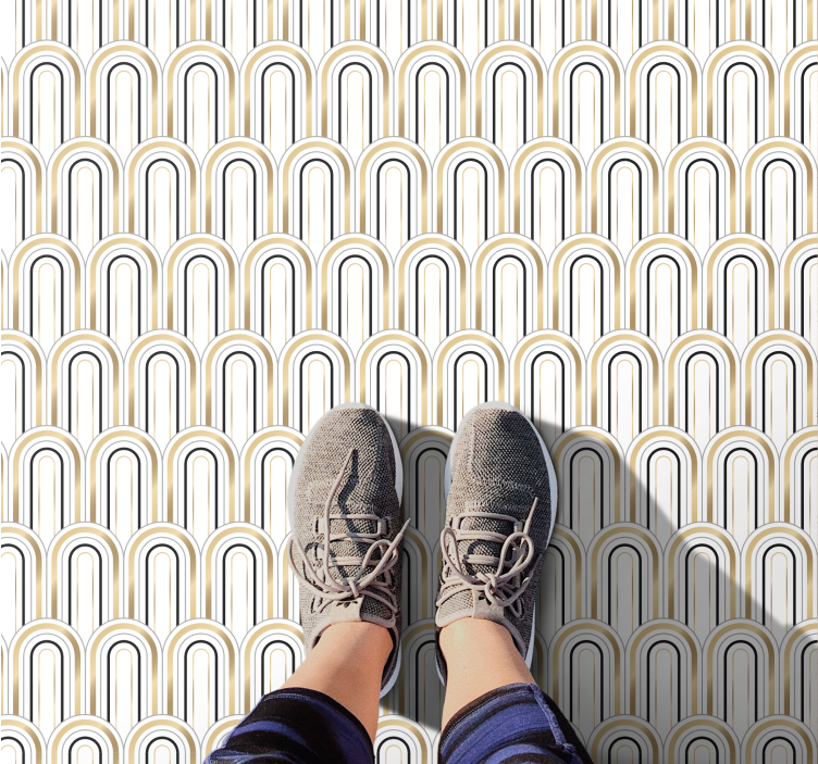 Art deco geometriske figurer vinyl teppe geometrisk - Tenstickers