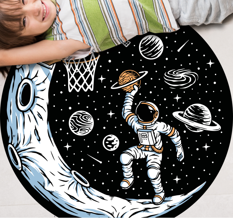 Astronaut-dunking vinyl teppe stjerner - Tenstickers