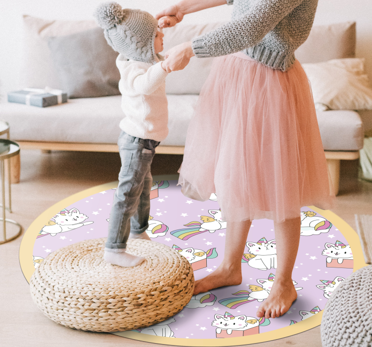 Baby katt enhjørning vinylteppe - Tenstickers