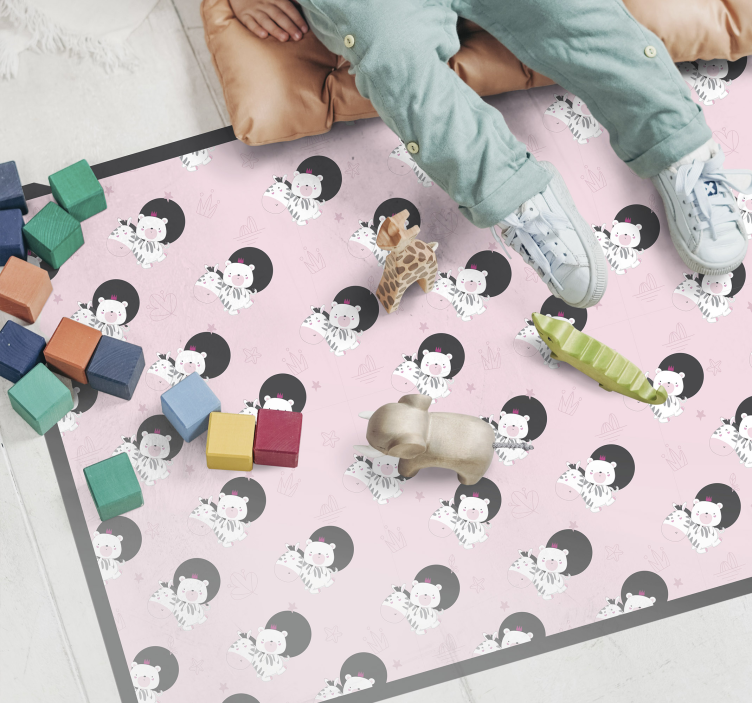 Baby sebra og bjørnedyrteppe - Tenstickers