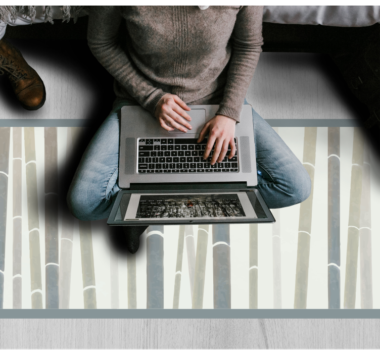 Bambuslund mønster vinyl teppe natur - Tenstickers