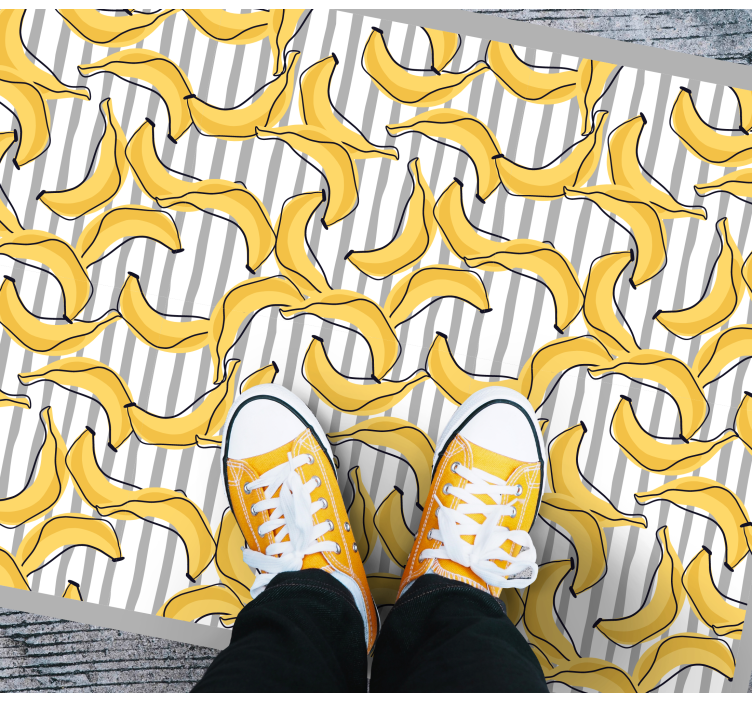 Banan mønster i doodle stil vinyl teppe moderne - Tenstickers