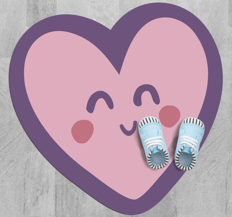 Barn rosa happy heart barn vinyl teppe - Tenstickers
