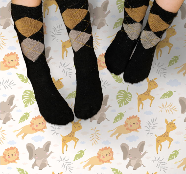 Bedårende safari-skapninger vinyl teppe spedbarn - Tenstickers