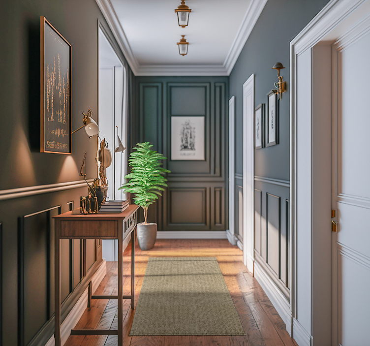 Beige ensfarget stoff vinyl teppe moderne - Tenstickers